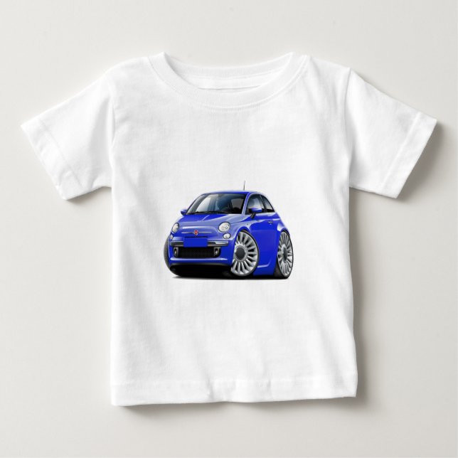 T-shirt Pour Bébé Voiture bleue Fiat 500 (Devant)