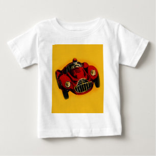 T-shirt Pour Bébé Voiture de course automatique rouge jaune vieux