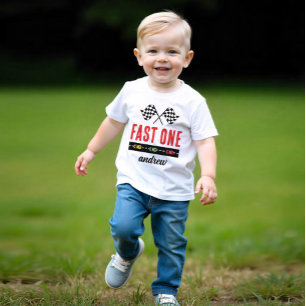 T-shirt Pour Bébé Voiture de course blanche Fast One