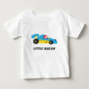 T-shirt Pour Bébé Voiture de course bleue mignonne pour le petit