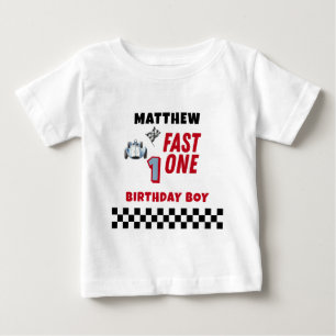 T-shirt Pour Bébé Voiture de course Fast One 1er anniversaire garçon