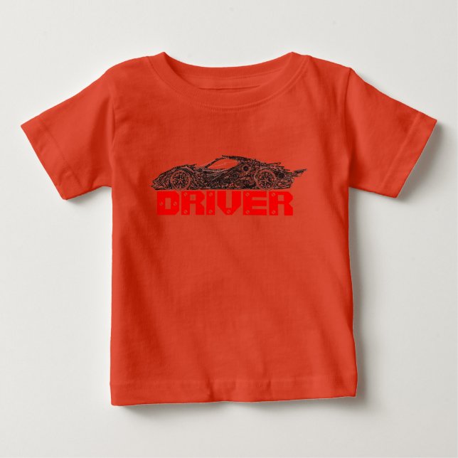 T-shirt Pour Bébé Voiture et conducteur (Devant)