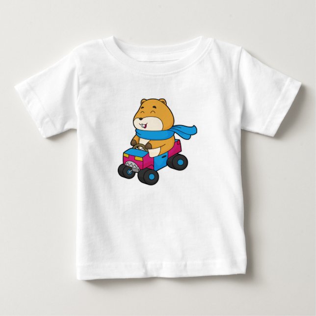 T-shirt Pour Bébé Voiture Hamster (Devant)