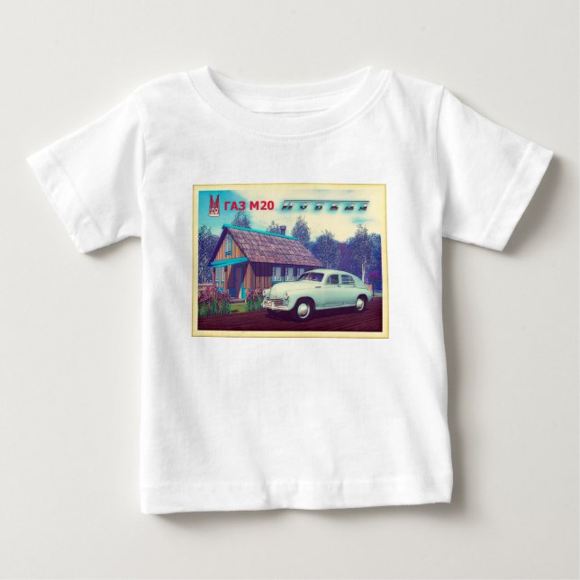 T-shirt Pour Bébé Voiture Russe Et Dacha (Devant)