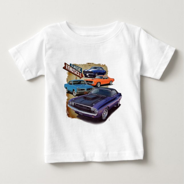 T-shirt Pour Bébé Voitures musicales américaines (Devant)