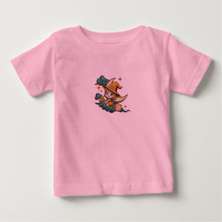 T-shirt Pour Bébé Vol de clair de lune de sorcière et de chat