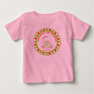 T-shirt Pour Bébé Volleyball Baby Girl 1er Noël avec nom