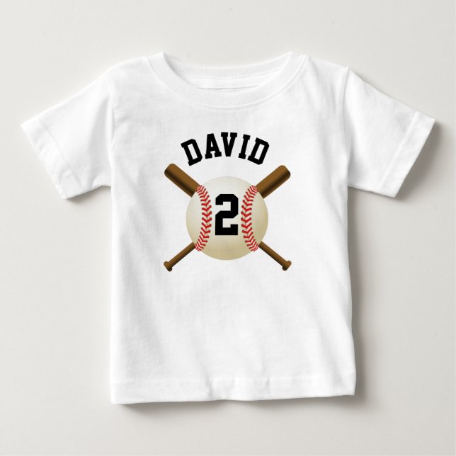 T-shirt Pour Bébé Votre équipe sportive de baseball sur mesure (Devant)