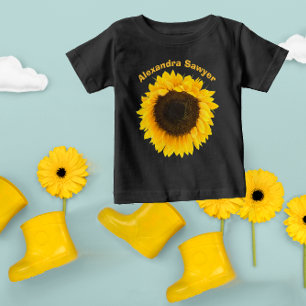 T-shirt Pour Bébé Votre nom ou citation courte tournesol