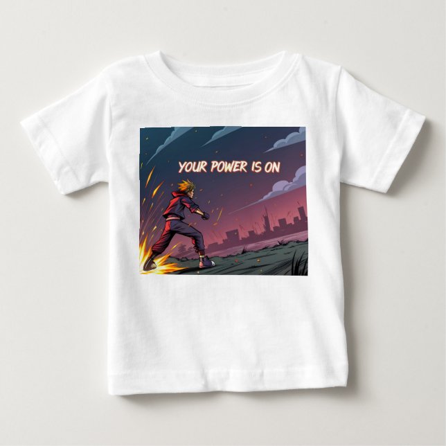 T-shirt Pour Bébé Votre puissance est activée - Explosif Manga Actio (Devant)