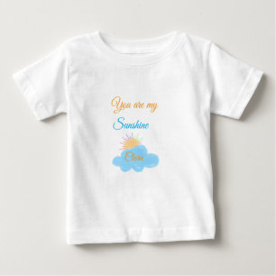 T-shirt Pour Bébé vous êtes mon soleil jaune orange soleil rayons nu