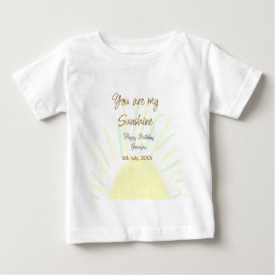 T-shirt Pour Bébé Vous êtes mon soleil jaune pastel anniversaire ajo