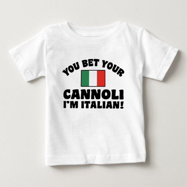 T-shirt Pour Bébé Vous pariez votre Cannoli Je suis Italien (Devant)