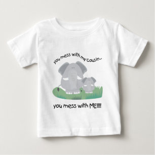 T-shirt Pour Bébé Vous salissez avec mon cousin, vous salissez avec