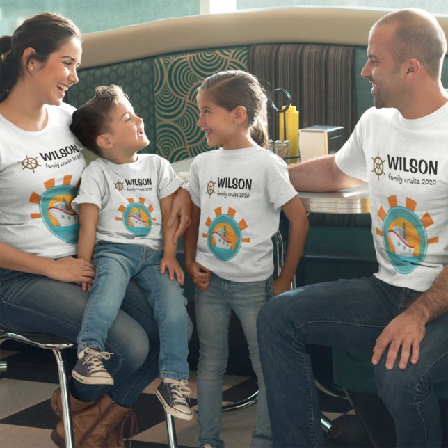 T-shirt Pour Bébé Voyage de jumelage de croisière en famille (Créateur téléchargé)