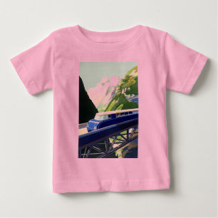 T-shirt Pour Bébé Voyage ferroviaire en Europe vintage