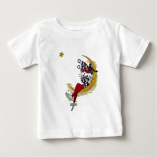 T-shirt Pour Bébé Vue cosmique : Elfe sur la lune aventure