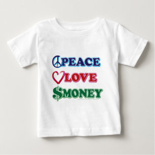 T-shirt Pour Bébé Wall Street/Peace Love Money