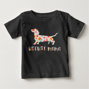 T-shirt Pour Bébé Weenie Mama Dachshund floral