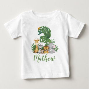 T-shirt Pour Bébé Wild and Tree 3e Safari Anniversaire Jungle Animau