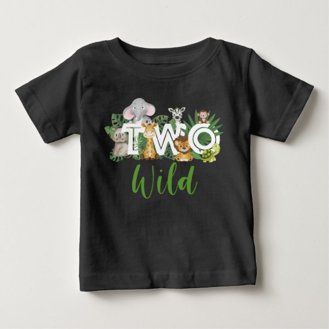 T-shirt Pour Bébé Wild One 2e anniversaire safari Party Toddler (Devant)