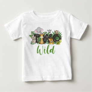 T-shirt Pour Bébé Wild One 2e anniversaire safari Party Toddler Todd