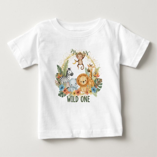 T-shirt Pour Bébé Wild One - Jungle Animals (Devant)