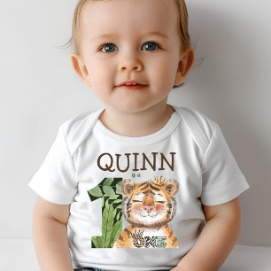 T-shirt Pour Bébé Wild One Jungle Animaux Safari 1er Anniversaire