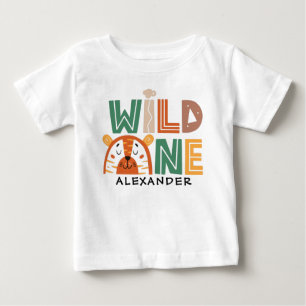 T-shirt Pour Bébé Wild One Jungle Thème 1er Anniversaire
