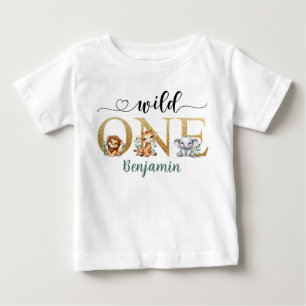 T-shirt Pour Bébé Wild One Safari Animaux 1er anniversaire
