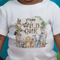 Wild one Safari Animaux Garçon 1er anniversaire