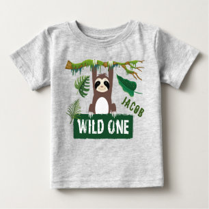 T-shirt Pour Bébé Wild One Sloth 1er anniversaire