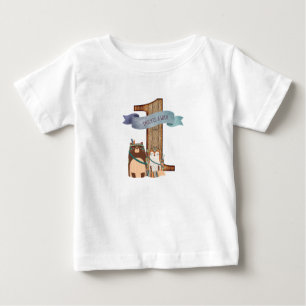 T-shirt Pour Bébé Wild One Woodland Animaux Partyware personnalisabl