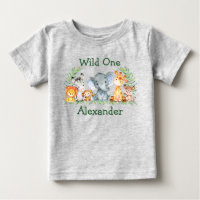 Wild Un 1er anniversaire Safari Animaux Gris