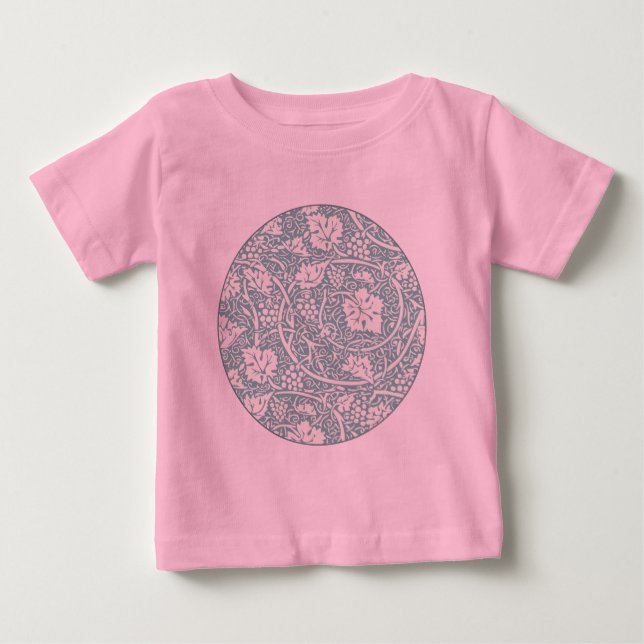 T-shirt Pour Bébé William Morris Grape Motif Turquoise Turquoise (Devant)