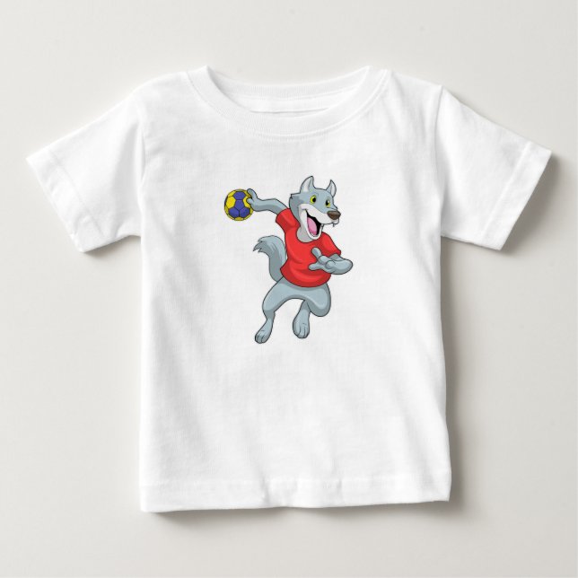 T-shirt Pour Bébé Wolf comme joueur de handball avec Handball (Devant)
