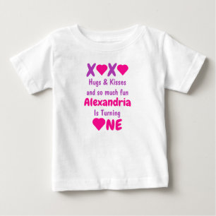 T-shirt Pour Bébé XOXO Embrasse et embrasse 1er anniversaire