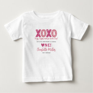 T-shirt Pour Bébé XOXO Hugs & Kisses Saint Valentin 1er anniversaire