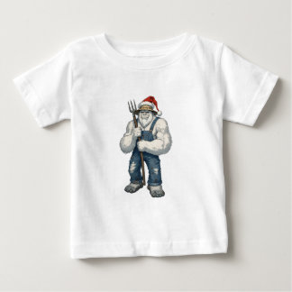 T-shirt Pour Bébé Yeti Abominable Fermier de Noël Drôle de Ferme de