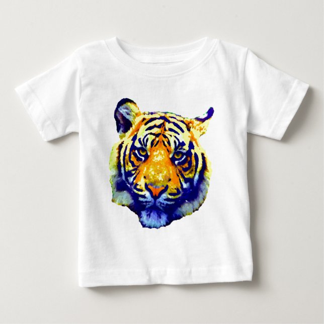 T-shirt Pour Bébé Yeux de Tigre Pop Art (Devant)