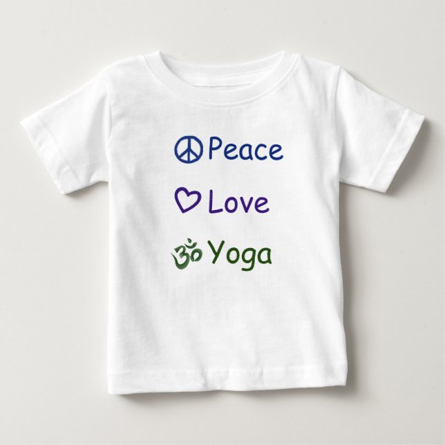 T-shirt Pour Bébé Yoga d'amour de paix (Devant)