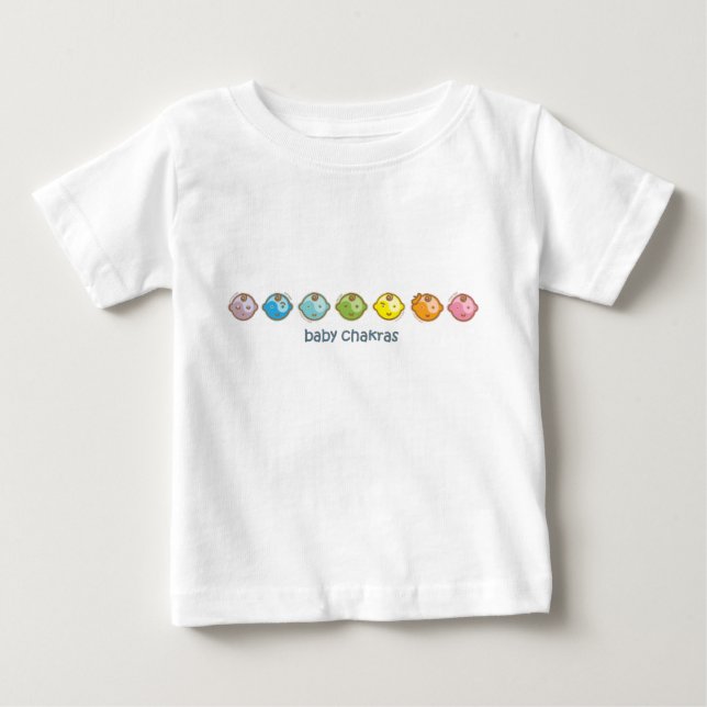 T-shirt Pour Bébé Yoga Speak Baby : All Baby Chakras (Devant)