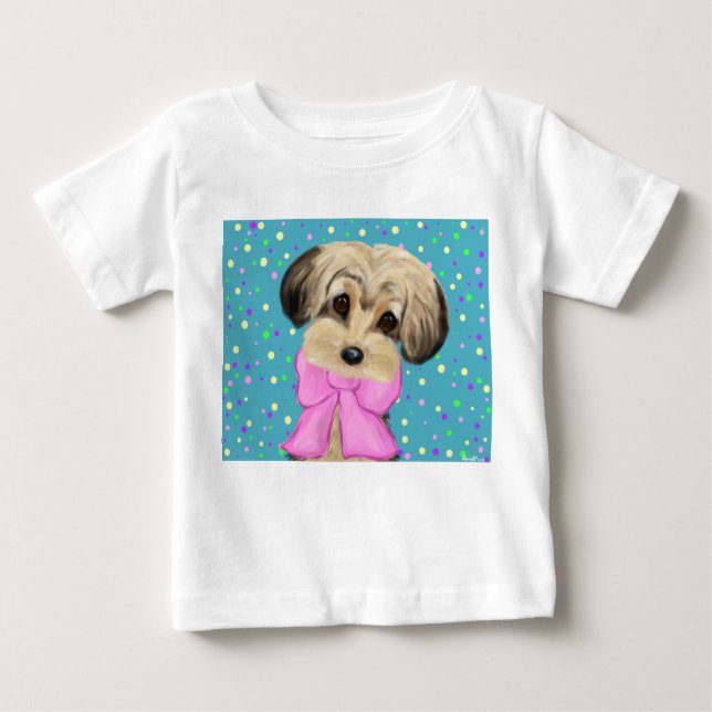 T-shirt Pour Bébé Yorkie Poo (Devant)