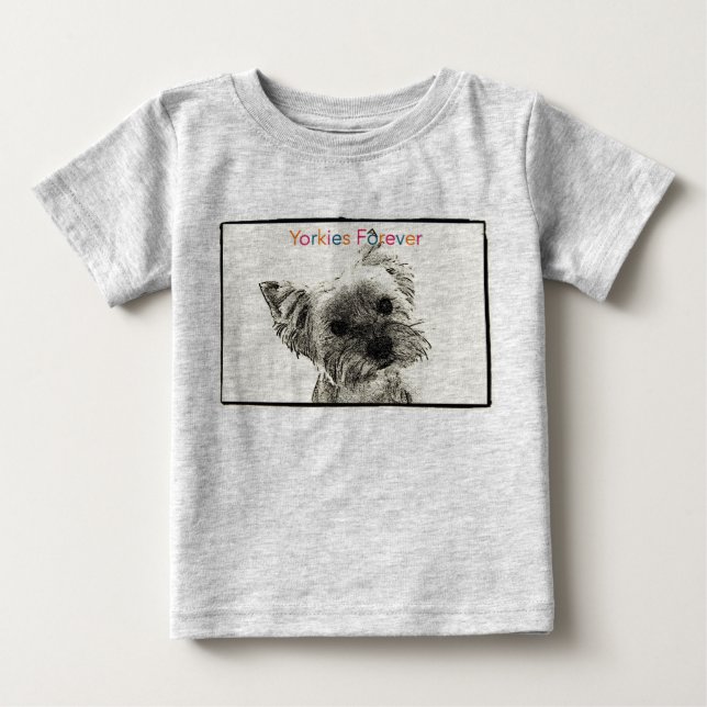 T-shirt Pour Bébé Yorkies Forever bébé Creeper biologique (Devant)