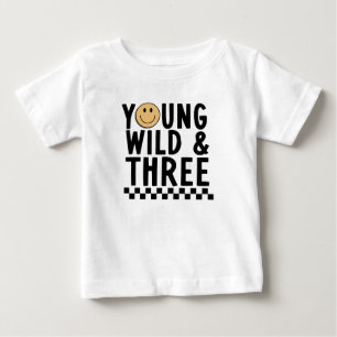T-shirt Pour Bébé Young Wild et Three 3e Birthday Shirt