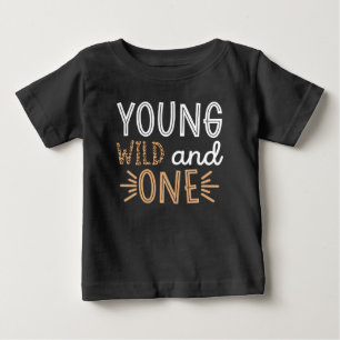 T-shirt Pour Bébé Young Wild et un, 1 an Anniversaire Cadeau