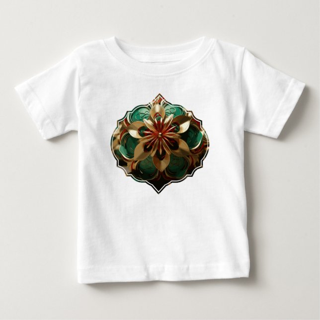T-shirt Pour Bébé Yuletide Opulence : Threads dorés de Noël (Devant)