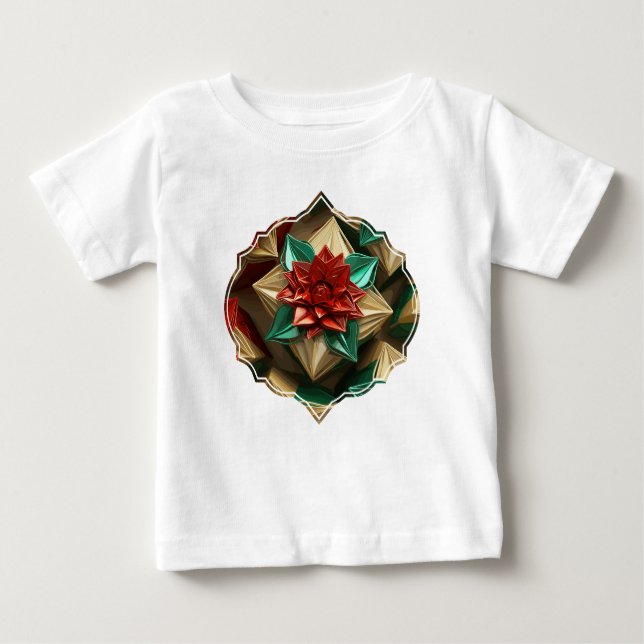T-shirt Pour Bébé Yuletide Opulence : Threads dorés de Noël (Devant)