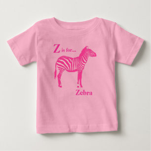 T-shirt Pour Bébé Zèbre - Fuchsia et rose clair