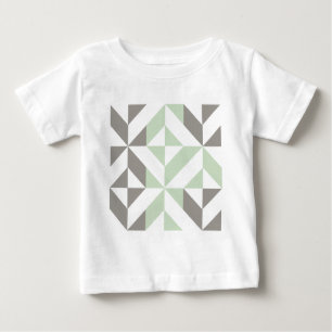 T-shirt Pour Bébé ZigZag géométrique Sage Green et Silver